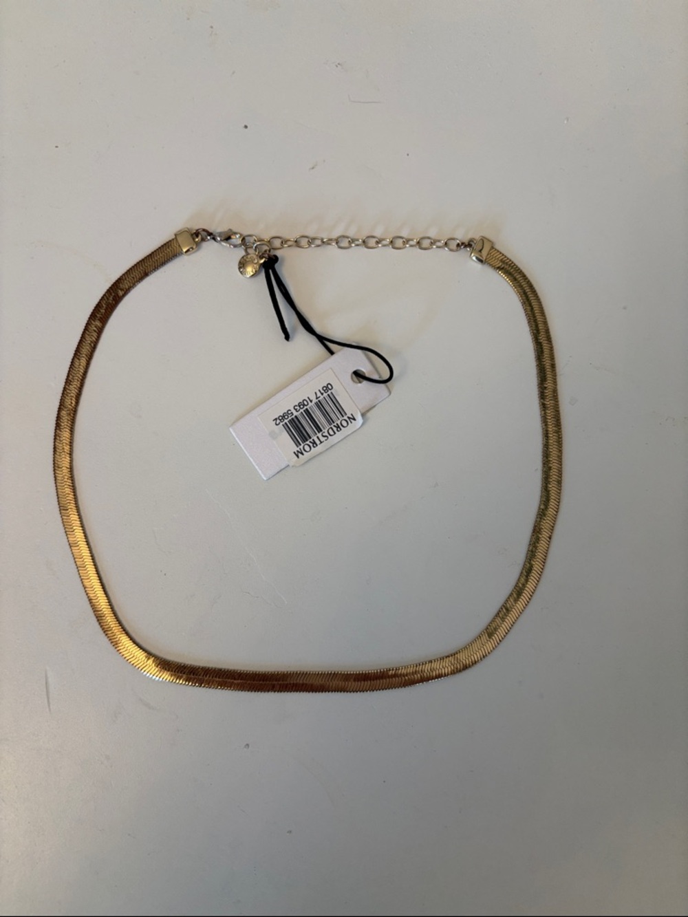 BaubleBar Gia Necklace – Gold Tone Herringbone Necklace